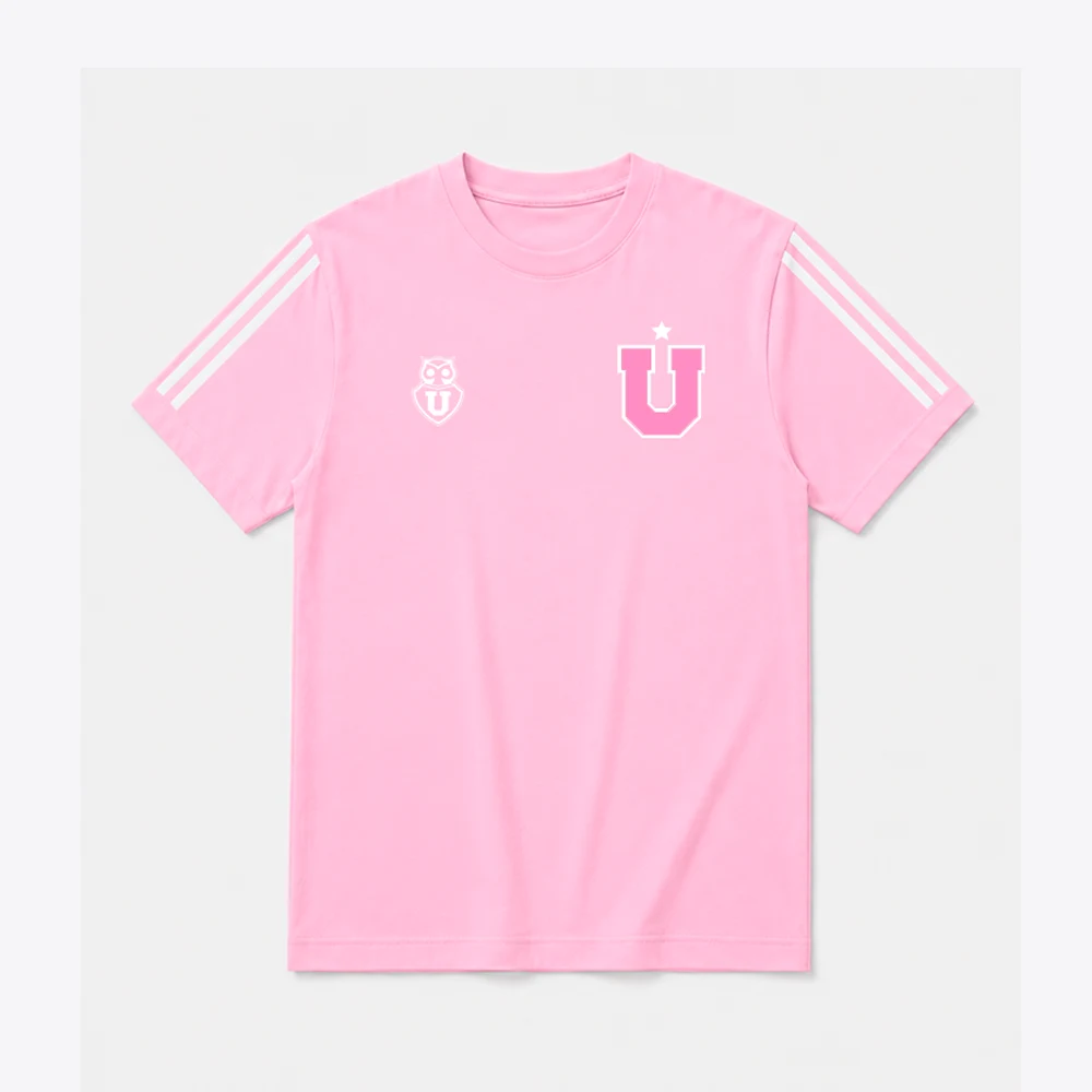 Polera Rosada líneas mangas