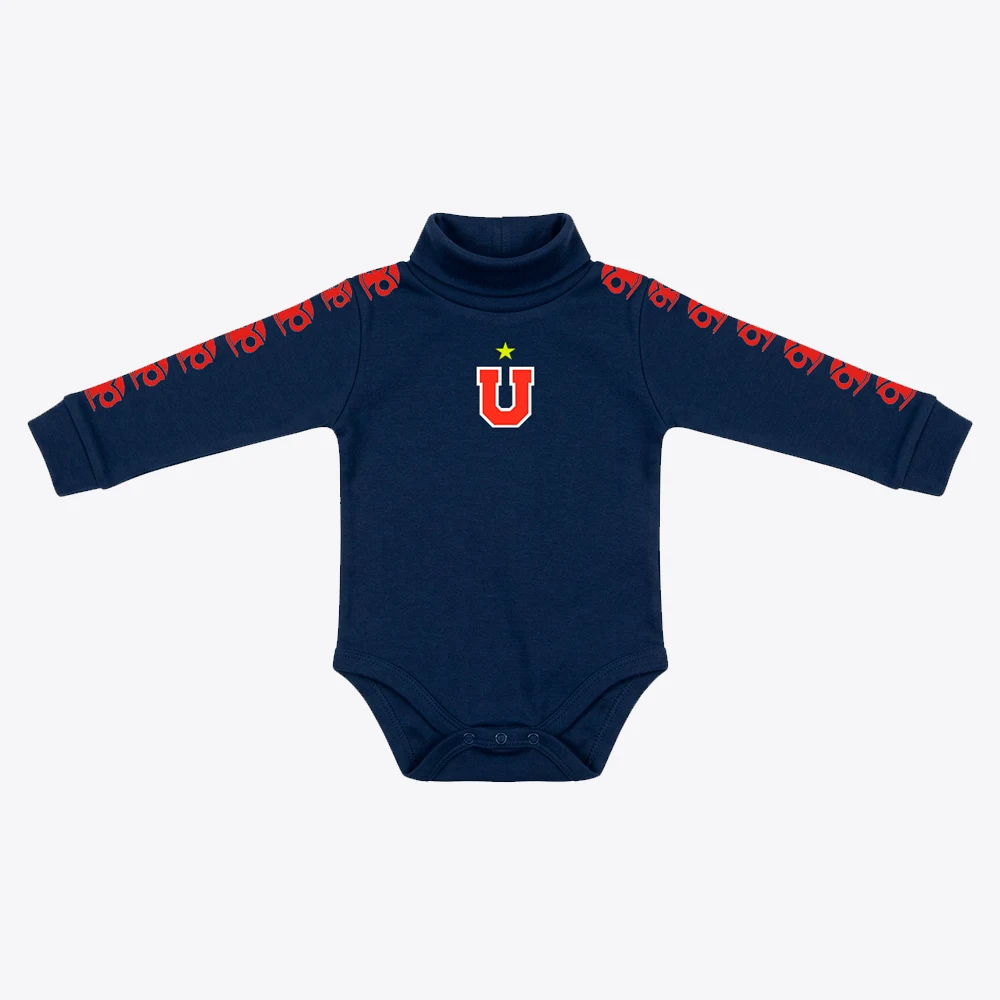 Body Azul Bebé - Cuello Alto y Mangas Chuncho